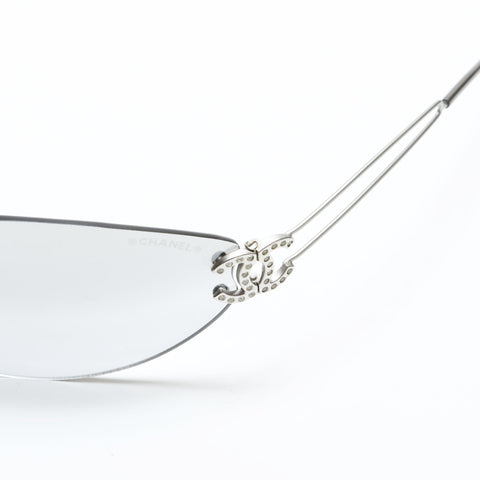 CHANEL Rimless Gradient Lense COCO Mark sunglasses Silver WS23334