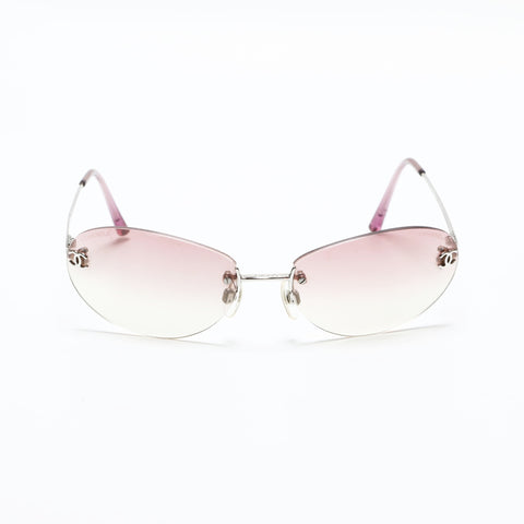 CHANEL Gradation Lens Rimless sunglasses pink WS23335