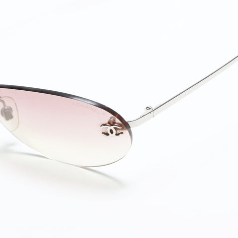 CHANEL Gradation Lens Rimless sunglasses pink WS23335