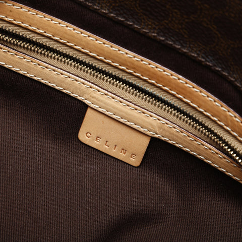 CELINE Macadam PVC Shoulder Bag Brown WS23336