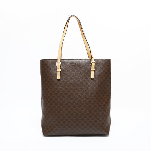 CELINE Macadam PVC Shoulder Bag Brown WS23336