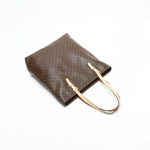 CELINE Macadam PVC Shoulder Bag Brown WS23336