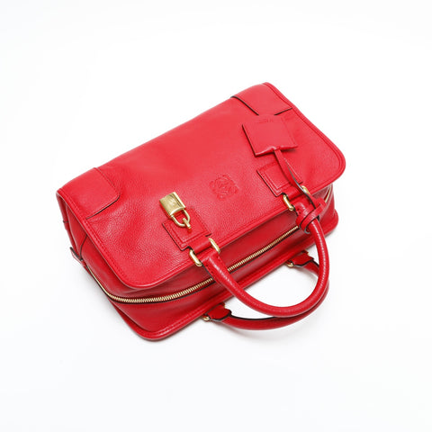 LOEWE Leather Amazona 28 Handbag Red WS23337