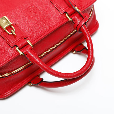LOEWE Leather Amazona 28 Handbag Red WS23337