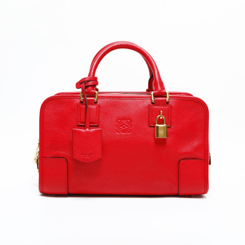 LOEWE Leather Amazona 28 Handbag Red WS23337