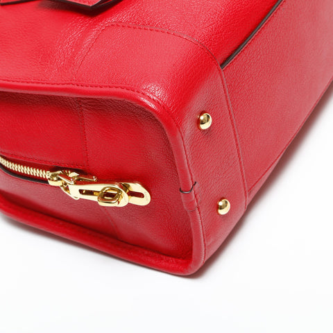 LOEWE Leather Amazona 28 Handbag Red WS23337