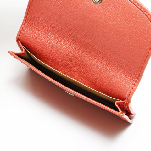 Chloe Leather Ribbon Card Case pink WS23338