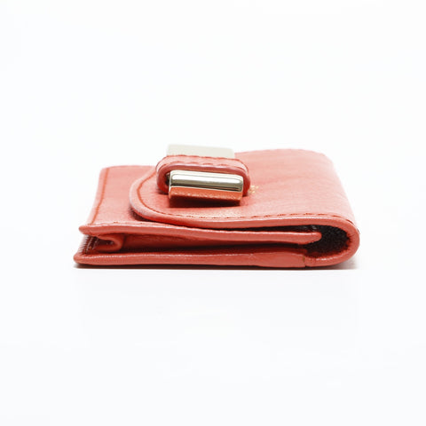 Chloe Leather Ribbon Card Case pink WS23338