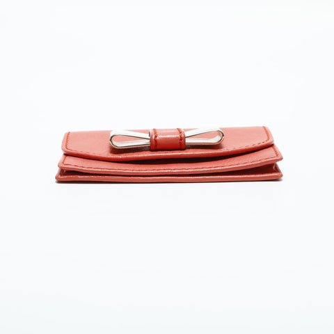 Chloe Leather Ribbon Card Case pink WS23338