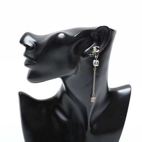 CHANEL 08P 2008 COCO Mark Chain Earring Silver WS23342