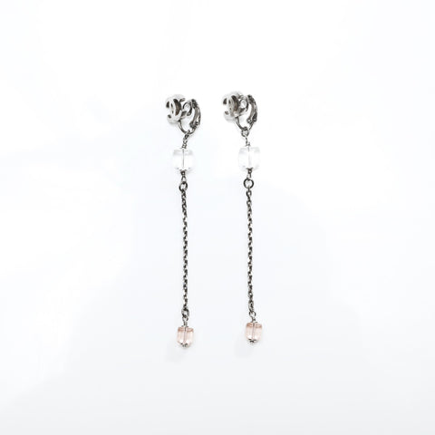 CHANEL 08P 2008 COCO Mark Chain Earring Silver WS23342