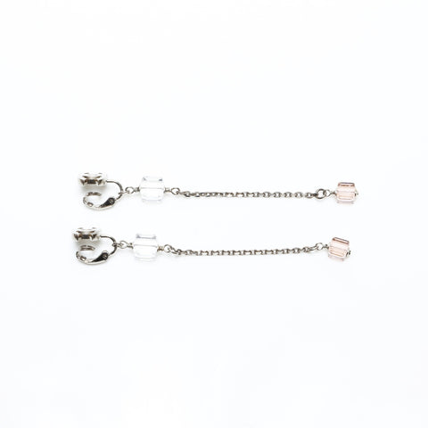CHANEL 08P 2008 COCO Mark Chain Earring Silver WS23342