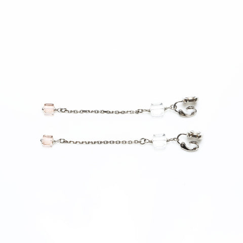 CHANEL 08P 2008 COCO Mark Chain Earring Silver WS23342