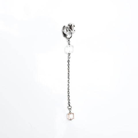 CHANEL 08P 2008 COCO Mark Chain Earring Silver WS23342