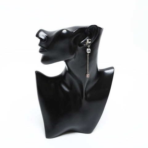 CHANEL 08P 2008 COCO Mark Chain Earring Silver WS23342