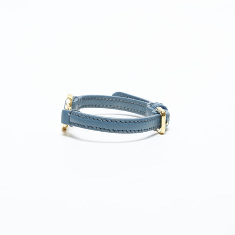 Miu Miu logo leather bracelet blue WS23345