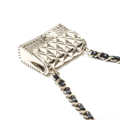 CHANEL B21S 2021 Matelasse Chain Bag Pendant Necklace gold WS23346