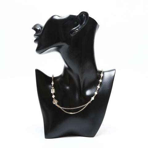 CHANEL A20C 2020 Icon Motif Pearl Necklace gold WS23348