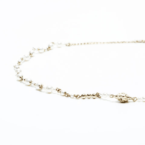CHANEL A20C 2020 Icon Motif Pearl Necklace gold WS23348