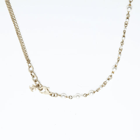 CHANEL A20C 2020 Icon Motif Pearl Necklace gold WS23348