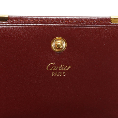 CARTIER Leather Mustodo Coin case Red WS23349