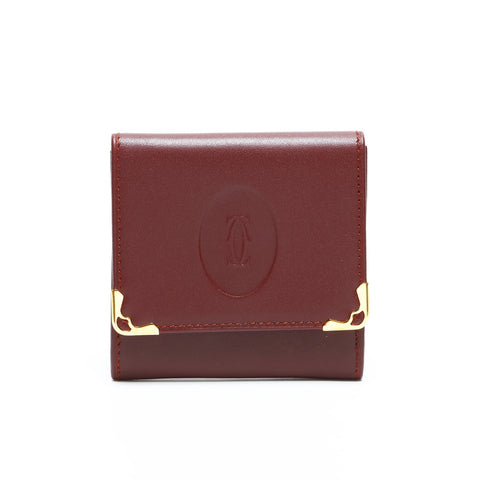 CARTIER Leather Mustodo Coin case Red WS23349