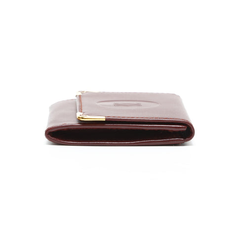 CARTIER Leather Mustodo Coin case Red WS23349