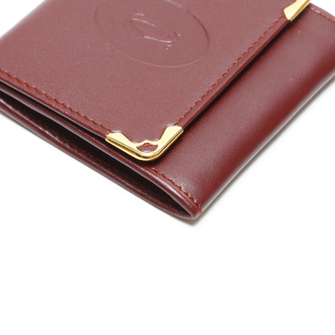 CARTIER Leather Mustodo Coin case Red WS23349