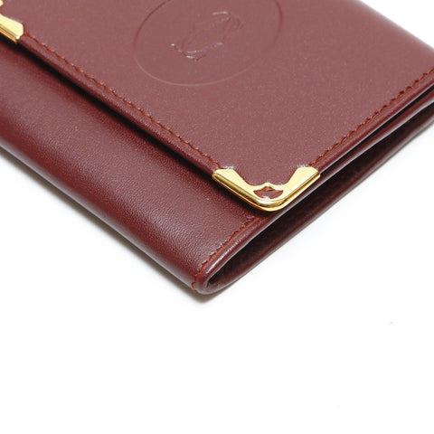 CARTIER Leather Mustodo Coin case Red WS23349