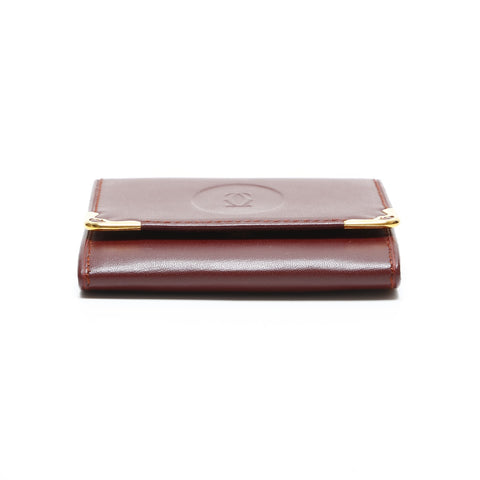 CARTIER Leather Mustodo Coin case Red WS23349