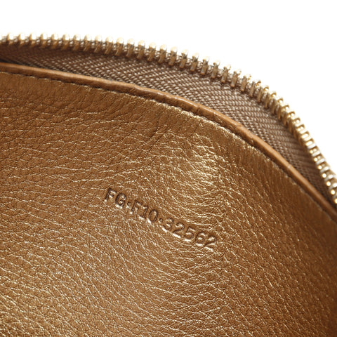 BVLGARI Leather round zip Purse gold WS23350