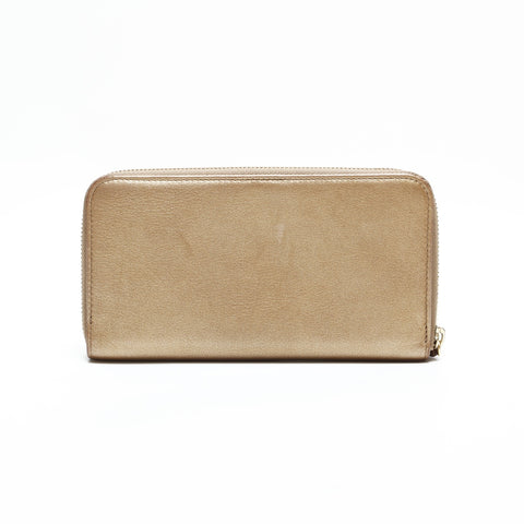 BVLGARI Leather round zip Purse gold WS23350