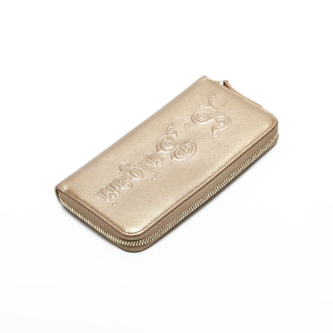 BVLGARI Leather round zip Purse gold WS23350