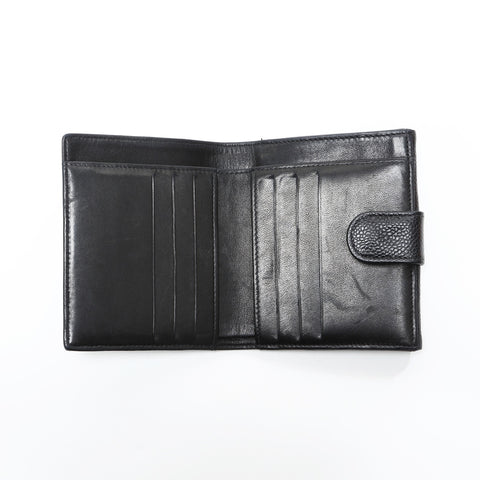 CHANEL COCO Mark Caviar Skin No. 6 2000-2002 Tri-fold wallet black WS23356