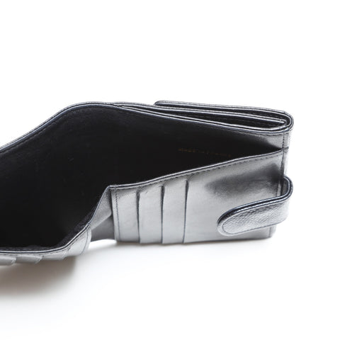 CHANEL COCO Mark Caviar Skin No. 6 2000-2002 Tri-fold wallet black WS23356