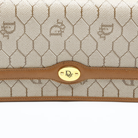 Christian Dior Honeycomb PVC Purse beige WS23358