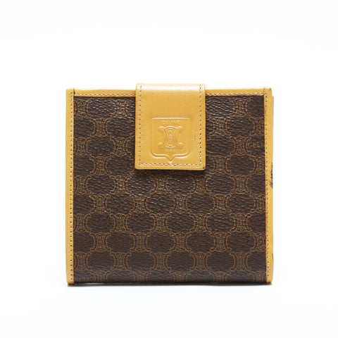 Christian Dior Macadam PVC Compact Wallet Bifold Wallet Brown WS23359