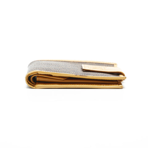 Christian Dior Macadam PVC Compact Wallet Bifold Wallet Braun WS23359