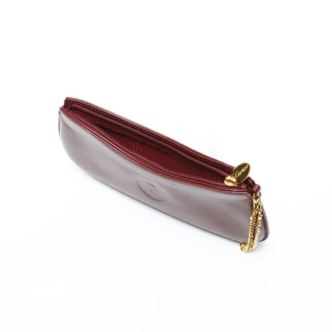 CARTIER Mustodo Leather Pouch Red WS23360