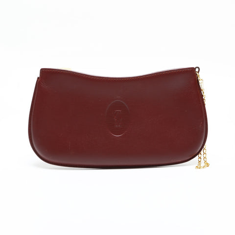 CARTIER Mustodo Leather Pouch Red WS23360