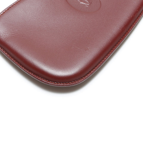 CARTIER Mustodo Leather Pouch Red WS23360