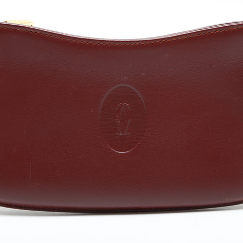 CARTIER Mustodo Leather Pouch Red WS23360