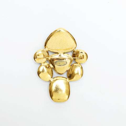 CHANEL 93P 1993 Gripoa Brooch Gold Blue WS23361