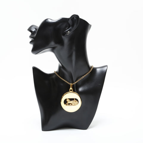 CELINE Carriage Metal Necklace gold WS23362