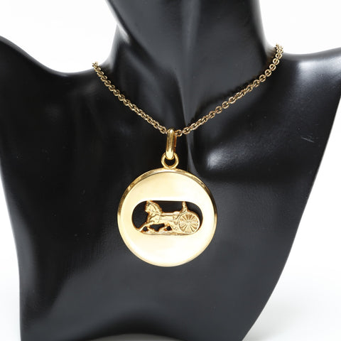 CELINE Carriage Metal Necklace gold WS23362