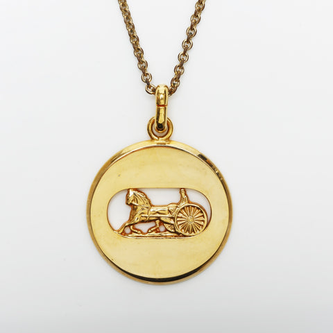CELINE Carriage Metal Necklace gold WS23362