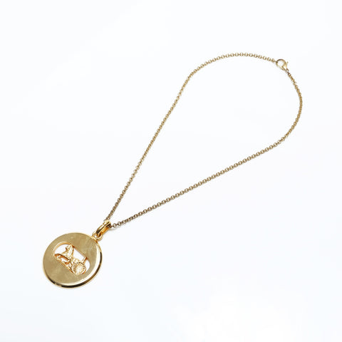 CELINE Carriage Metal Necklace gold WS23362