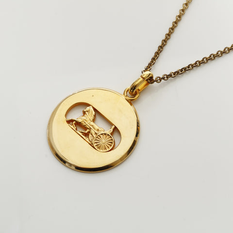 CELINE Carriage Metal Necklace gold WS23362