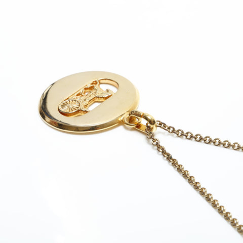 CELINE Carriage Metal Necklace gold WS23362