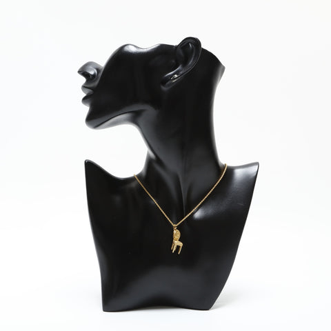 Christian Dior CD logo chair motif Necklace gold WS23373